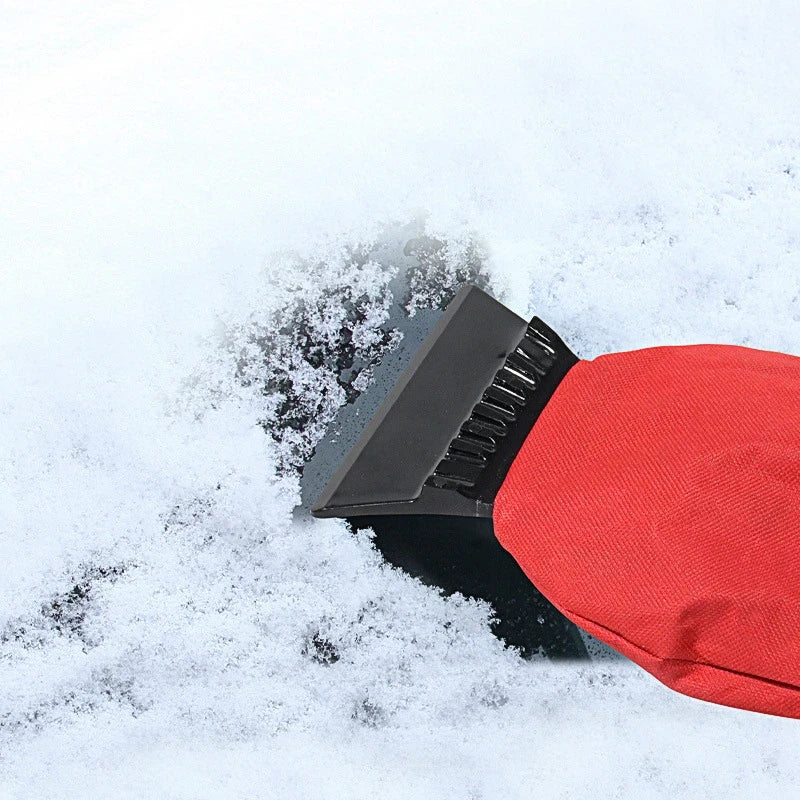 Window Scraper for Ice with Fleece-Lined Mitt and Rigid Blade for Car Windshield - Image 5