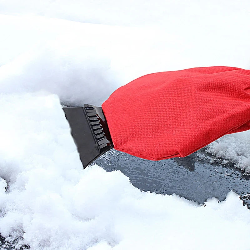Window Scraper for Ice with Fleece-Lined Mitt and Rigid Blade for Car Windshield - Image 7