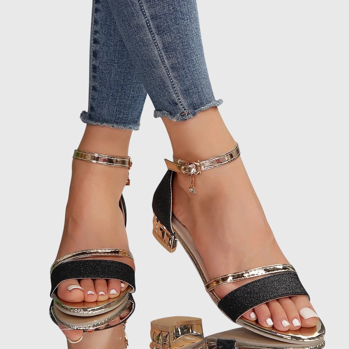 Women's Block Heel Sandals Comfort Open Toe | Adjustable Ankle Strap - Image 1