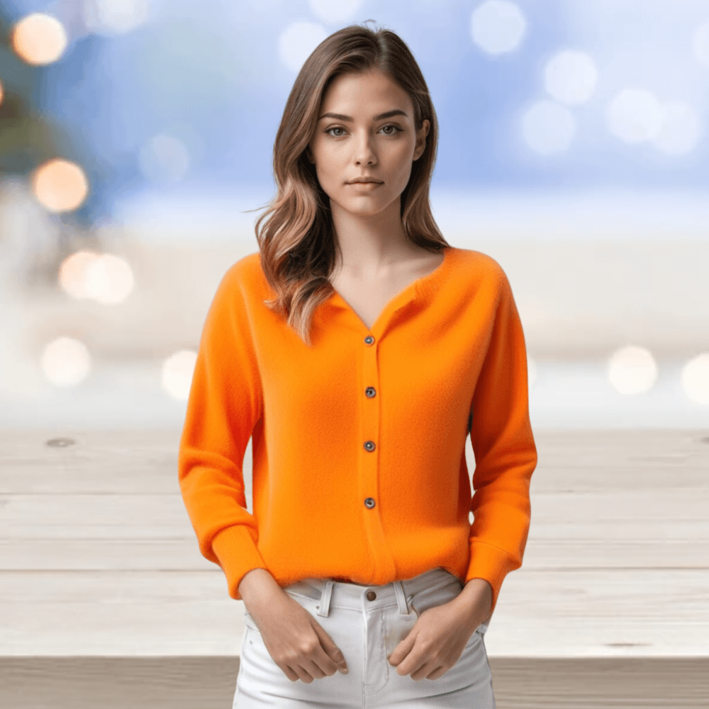 Women's Cardigan Sweater Knit Button Front Crew Neck Ribbed Cuffs - Image 20