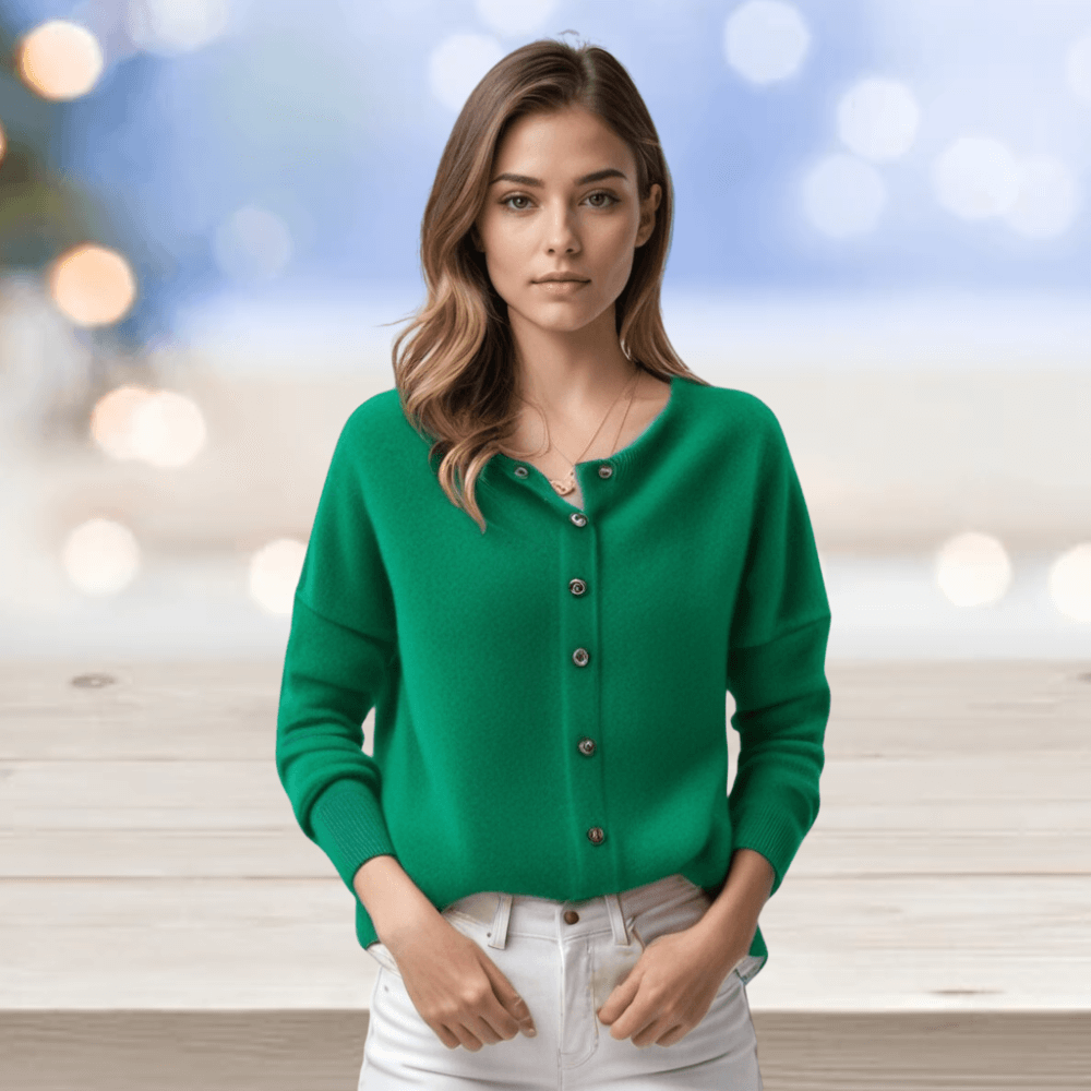 Women's Cardigan Sweater Knit Button Front Crew Neck Ribbed Cuffs - Image 24
