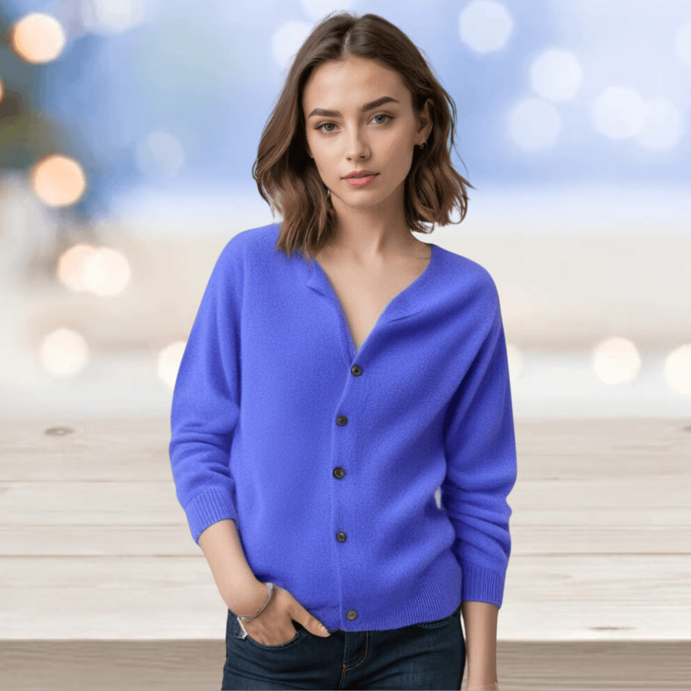 Women's Cardigan Sweater Knit Button Front Crew Neck Ribbed Cuffs - Image 30