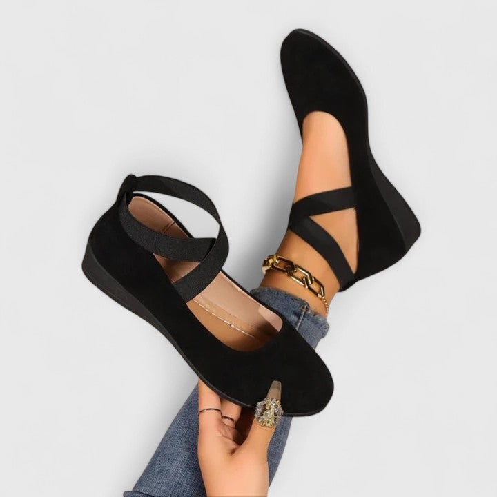 Women's Comfortable Wedge Shoes Slip-On Low | Elastic Strap - Image 1