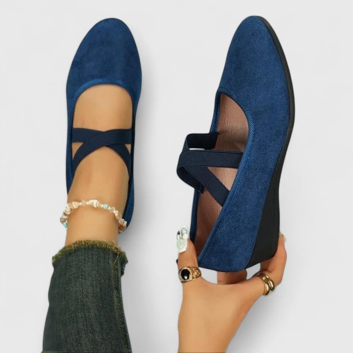Women's Comfortable Wedge Shoes Slip-On Low | Elastic Strap - Image 2
