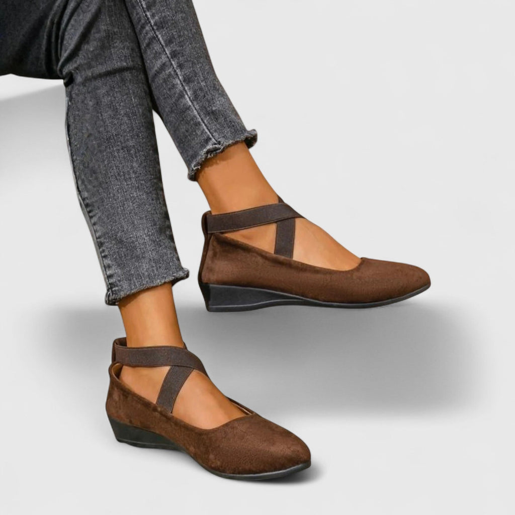 Women's Comfortable Wedge Shoes Slip-On Low | Elastic Strap - Image 3