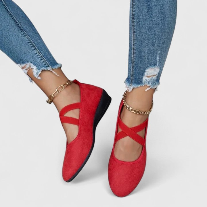 Women's Comfortable Wedge Shoes Slip-On Low | Elastic Strap - Image 4