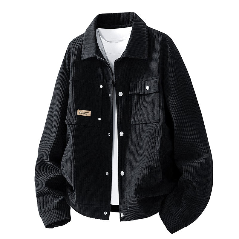 Women's Corduroy Jacket with Sherpa Lining and Snap Button Closure - Image 5
