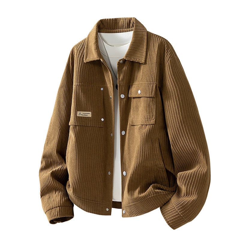 Women's Corduroy Jacket with Sherpa Lining and Snap Button Closure - Image 7