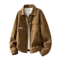 Women's Corduroy Jacket with Sherpa Lining and Snap Button Closure - Image 7