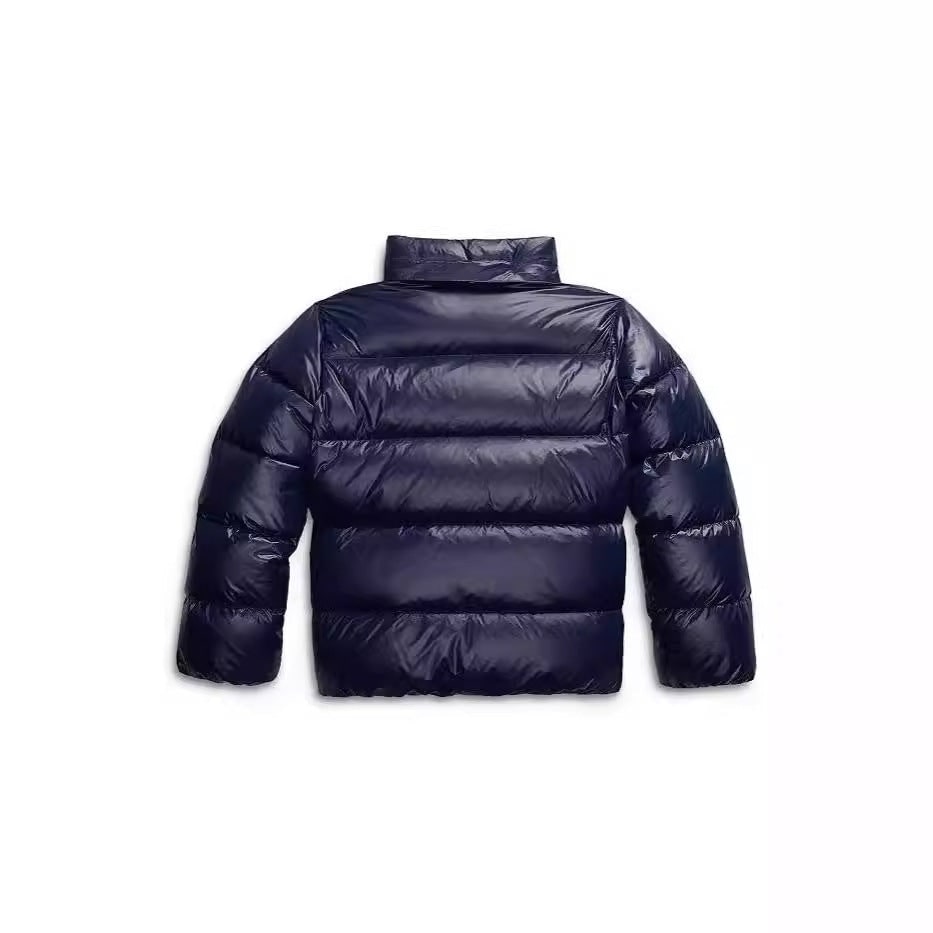Women's Cropped Hooded Puffer Jacket with Quilted Horizontal Baffles and Zip Front - Image 7