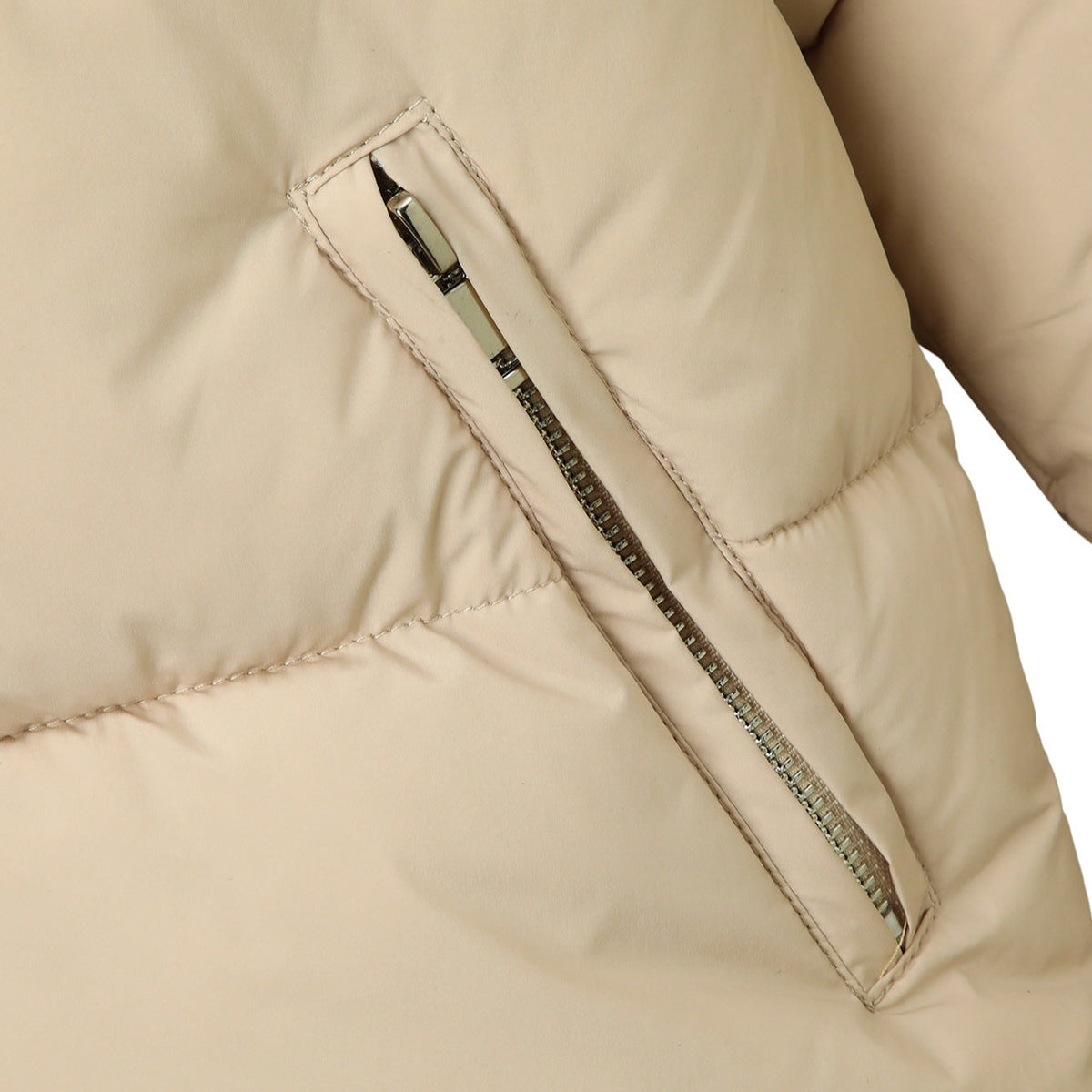 Women's Cropped Puffer Jacket with Stand Collar and Quilted Baffles - Image 4