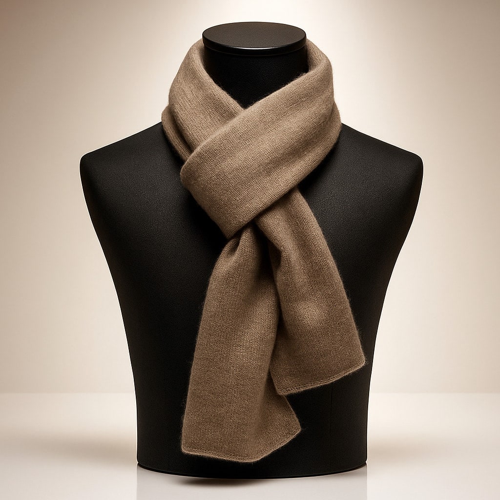 Women's Fine Knit Winter Scarf with Drape and Rolled Edges - Image 1
