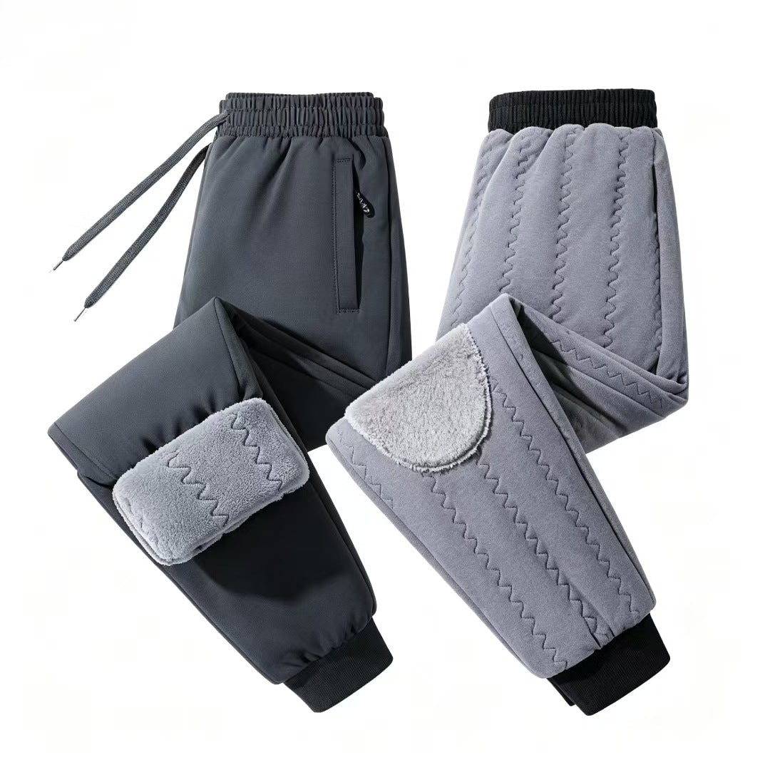 Women's Fleece Lined Sweatpants Joggers with Quilted Lining and Knee Patches - Image 2