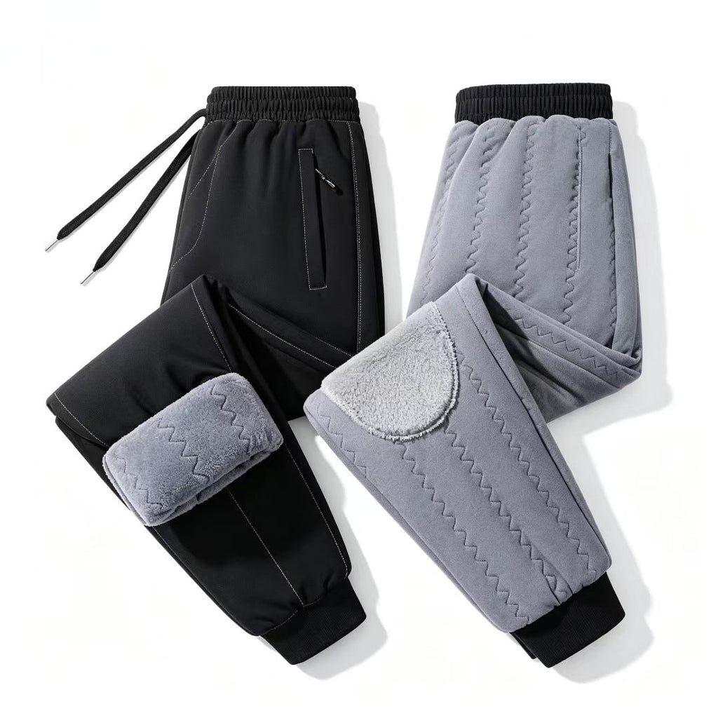Women's Fleece Lined Sweatpants Joggers with Quilted Lining and Knee Patches - Image 3