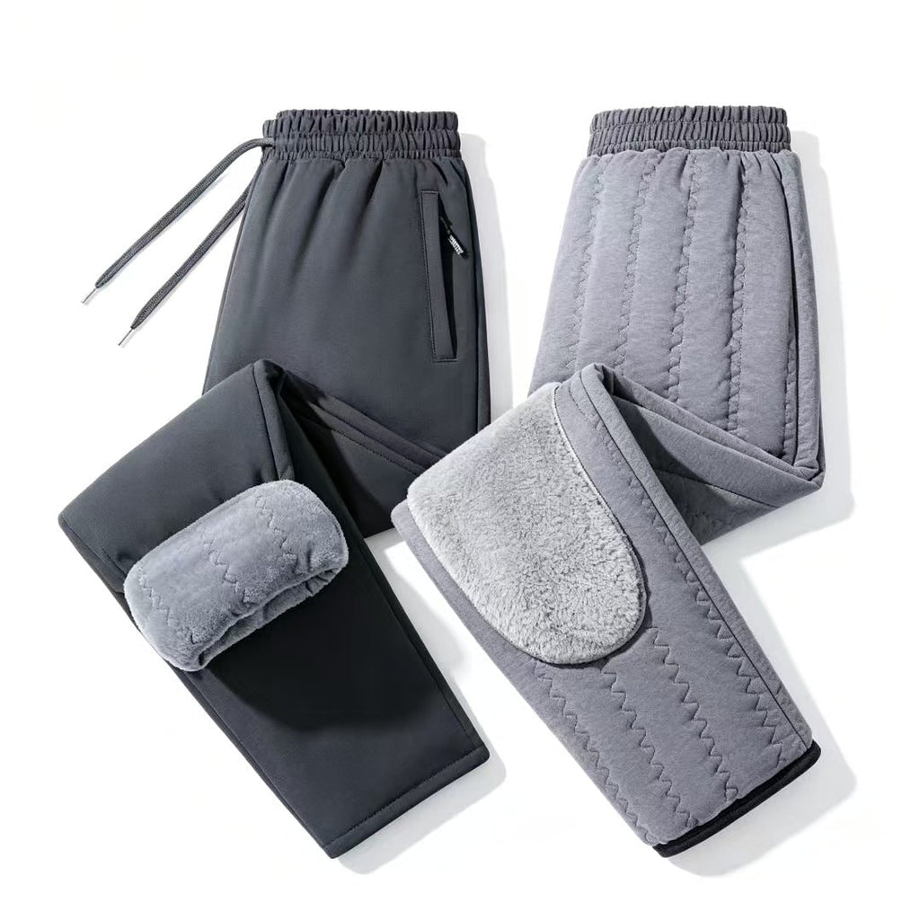 Women's Fleece Lined Sweatpants Joggers with Quilted Lining and Knee Patches - Image 4