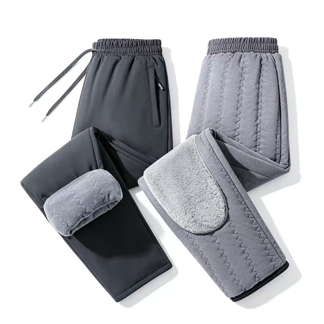Women's Fleece Lined Sweatpants Joggers with Quilted Lining and Knee Patches - Image 4