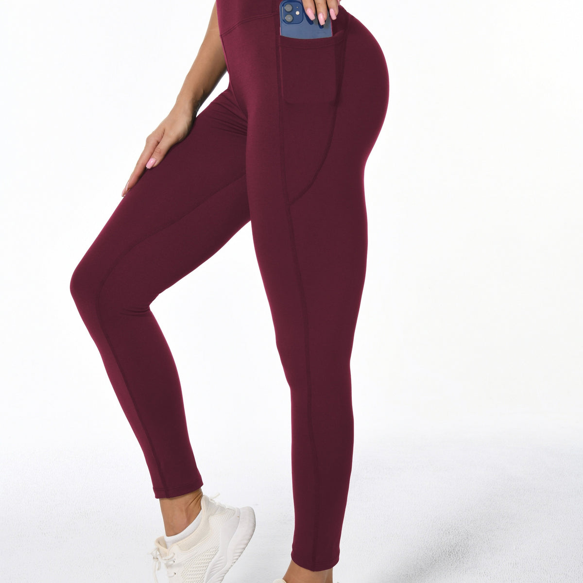 Women's High Waisted Leggings with Pockets for Workout and Yoga Stretchy Athletic - Image 2