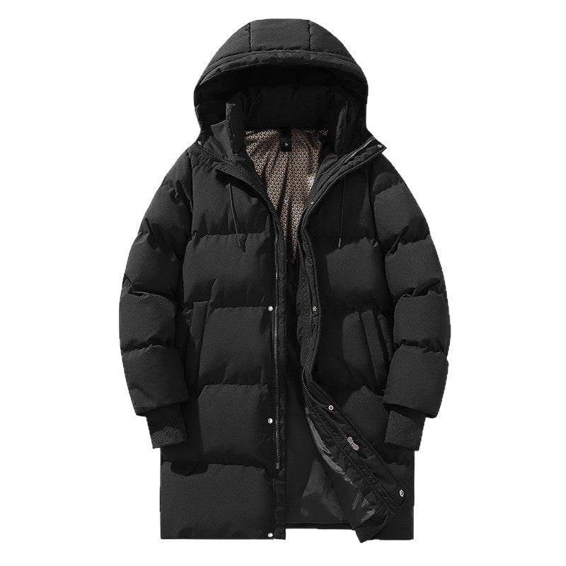 Women's Hooded Puffer Jacket with Quilted Baffles and Ribbed Cuffs Long Winter Coat - Image 5