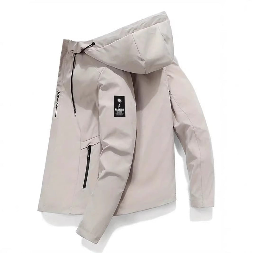 Women's Hooded Windbreaker Jacket with Zip Pockets and Adjustable Hood - Image 3