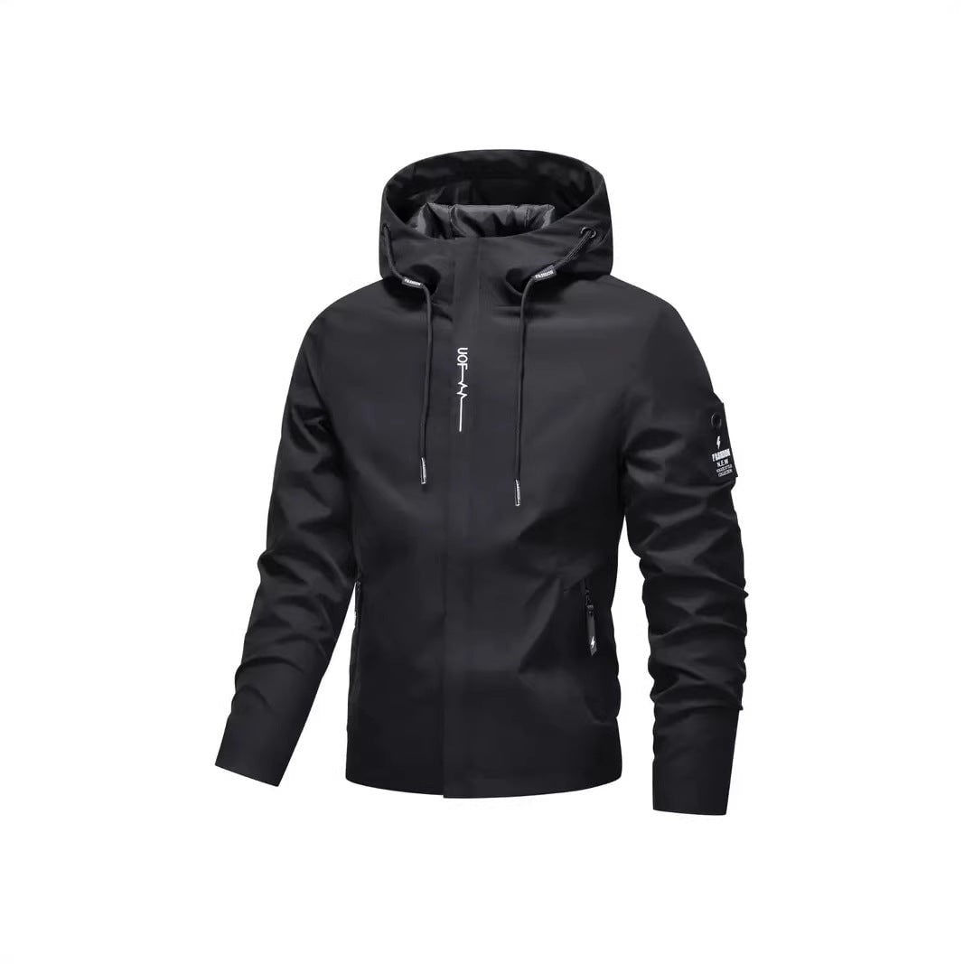Women's Hooded Windbreaker Jacket with Zip Pockets and Adjustable Hood - Image 5