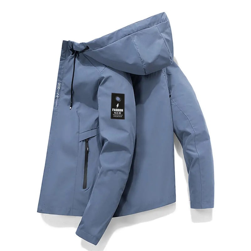 Women's Hooded Windbreaker Jacket with Zip Pockets and Adjustable Hood - Image 7