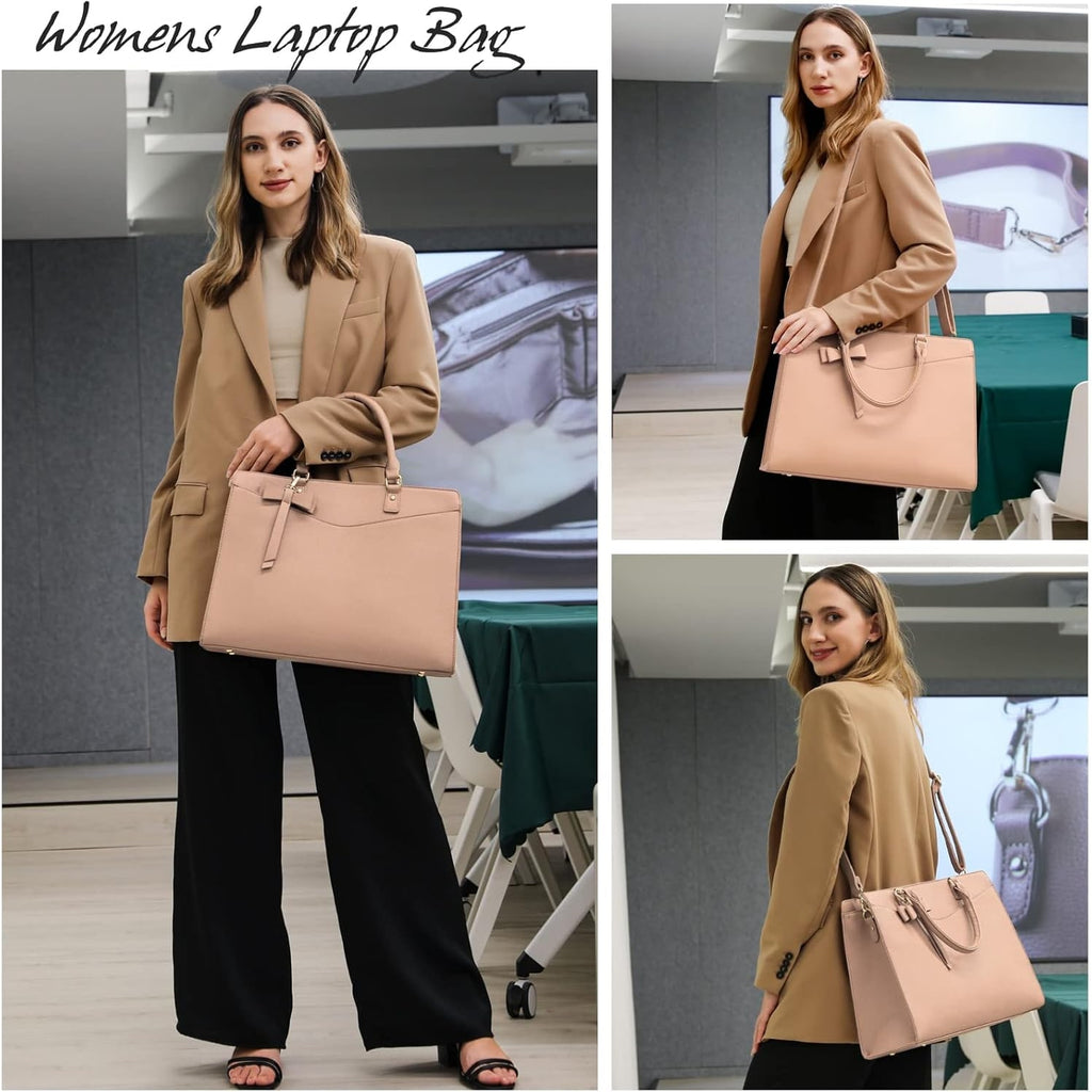 Women's Laptop Tote Bag with Shoulder Strap Padded Compartment and Multiple Organizers - Image 11