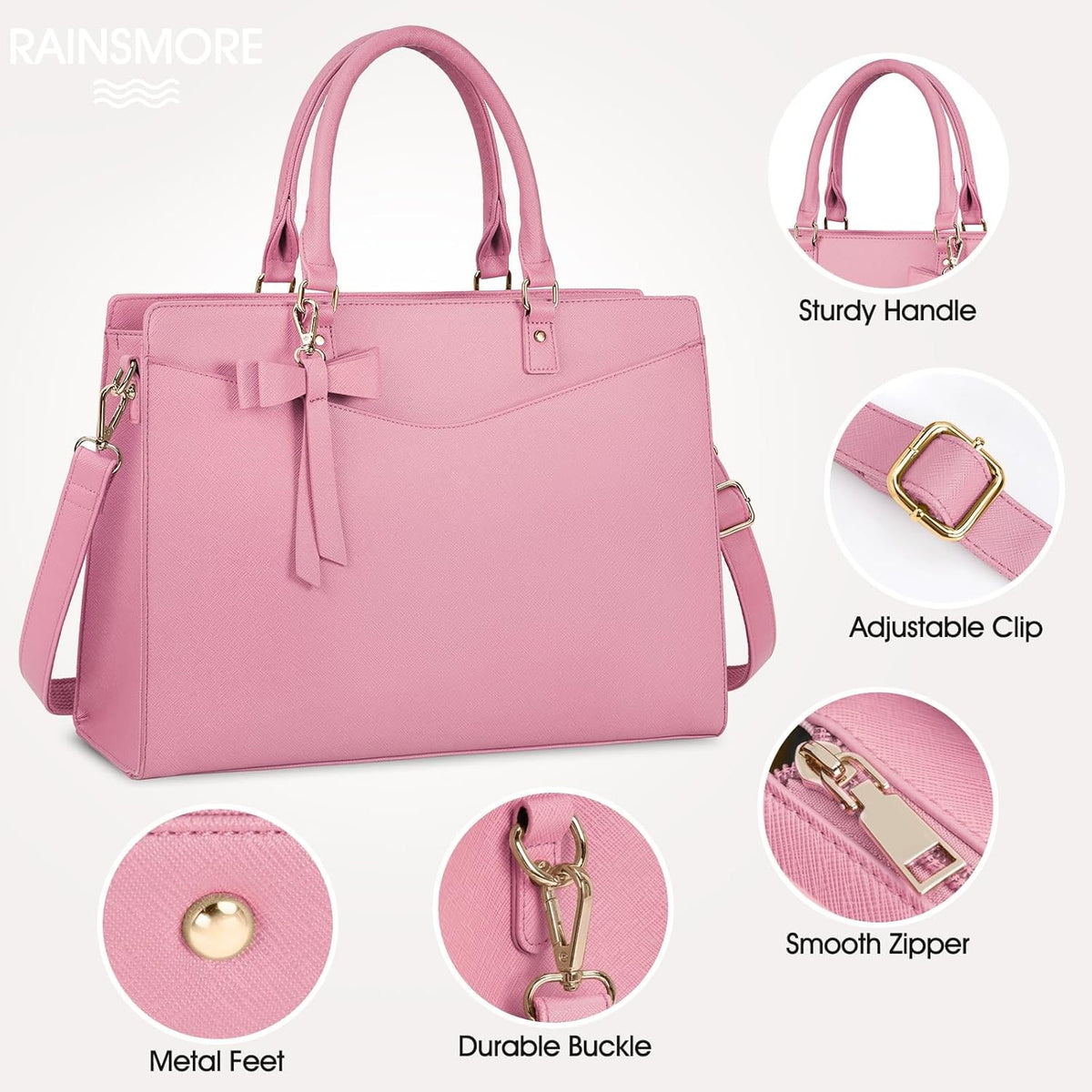 Women's Laptop Tote Bag with Shoulder Strap Padded Compartment and Multiple Organizers - Image 14