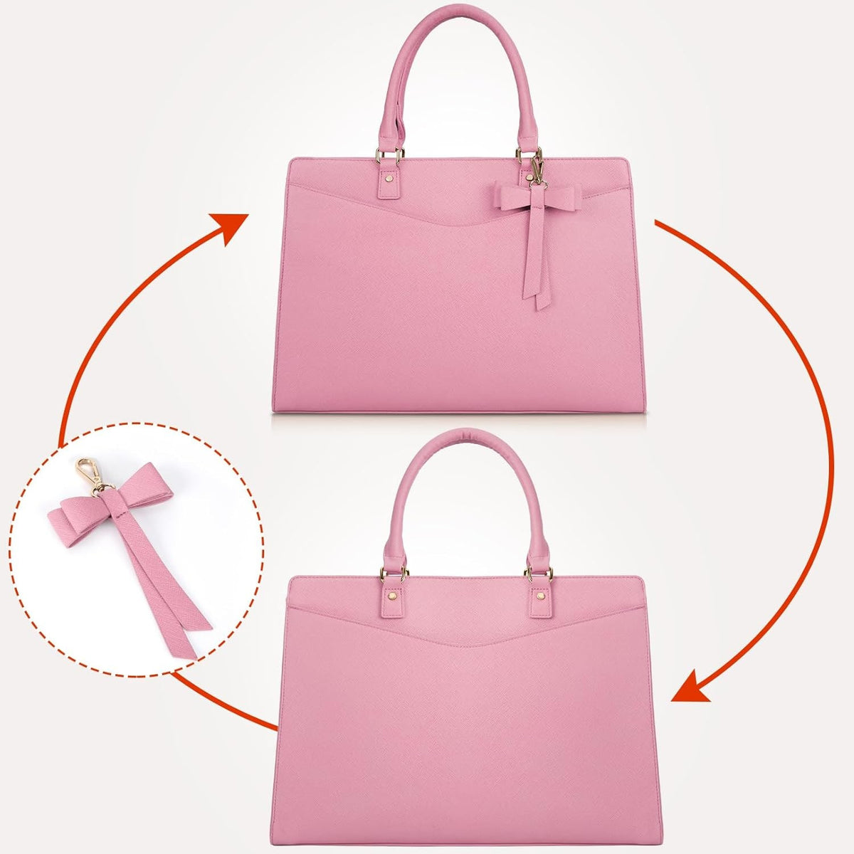 Women's Laptop Tote Bag with Shoulder Strap Padded Compartment and Multiple Organizers - Image 16