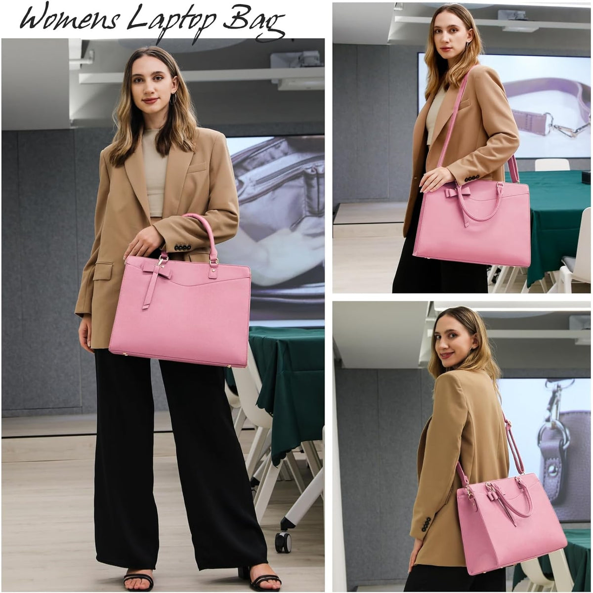 Women's Laptop Tote Bag with Shoulder Strap Padded Compartment and Multiple Organizers - Image 17