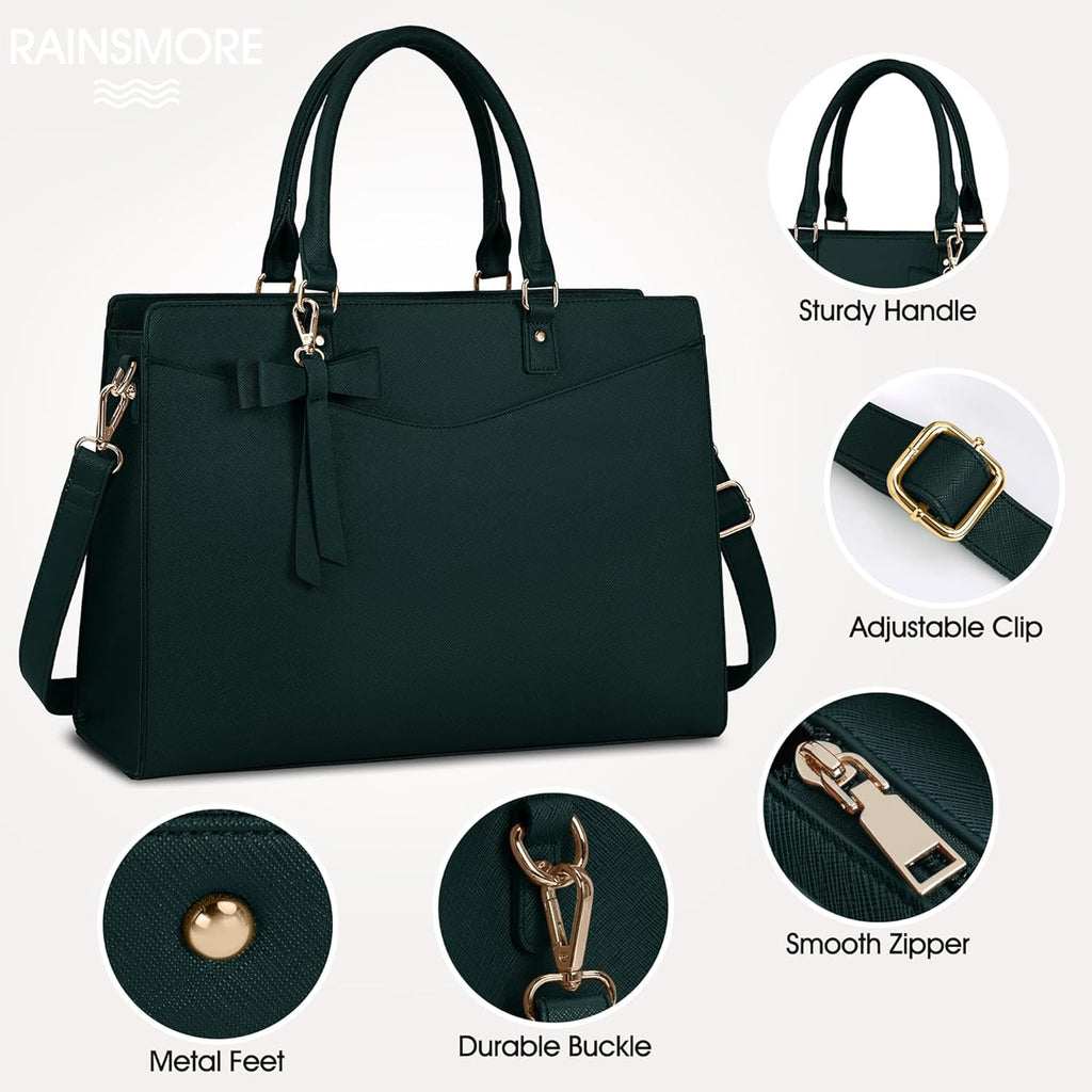 Women's Laptop Tote Bag with Shoulder Strap Padded Compartment and Multiple Organizers - Image 2