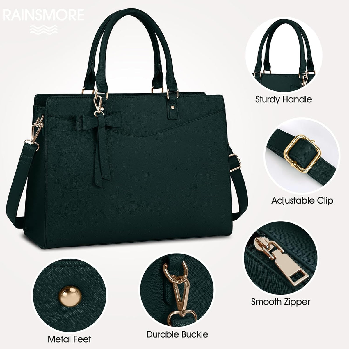 Women's Laptop Tote Bag with Shoulder Strap Padded Compartment and Multiple Organizers - Image 2