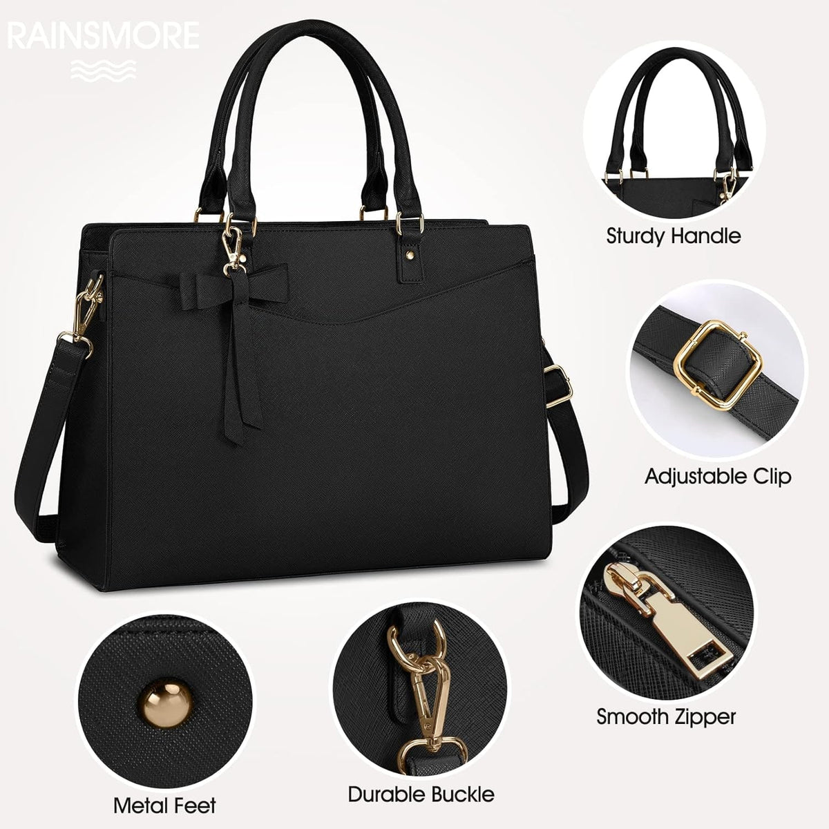 Women's Laptop Tote Bag with Shoulder Strap Padded Compartment and Multiple Organizers - Image 26