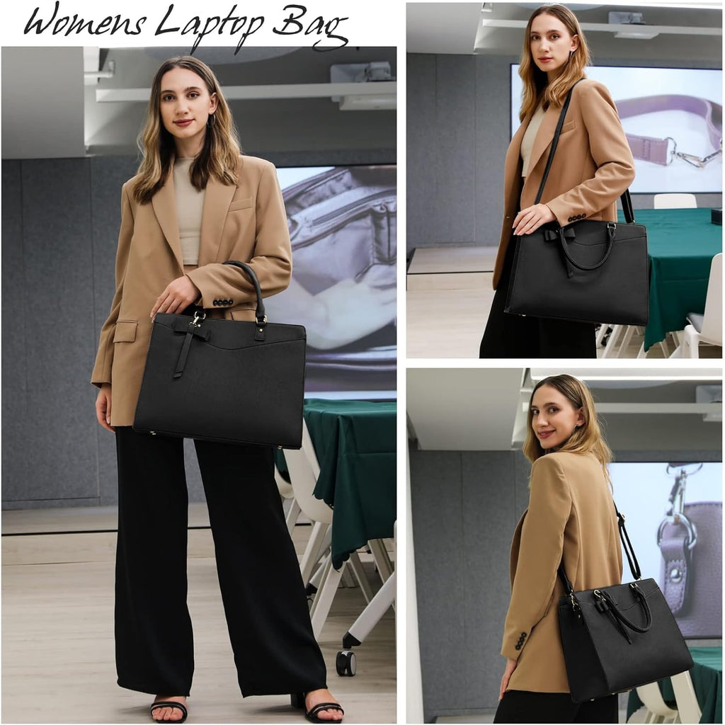 Women's Laptop Tote Bag with Shoulder Strap Padded Compartment and Multiple Organizers - Image 29