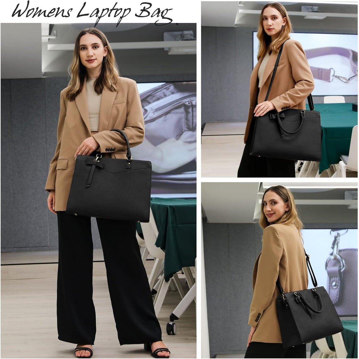 Women's Laptop Tote Bag with Shoulder Strap Padded Compartment and Multiple Organizers - Image 29