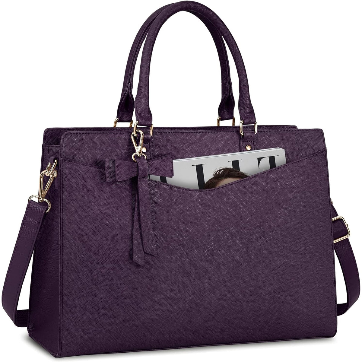 Women's Laptop Tote Bag with Shoulder Strap Padded Compartment and Multiple Organizers - Image 31