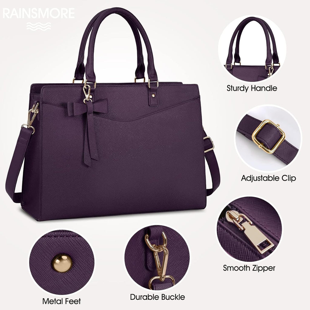 Women's Laptop Tote Bag with Shoulder Strap Padded Compartment and Multiple Organizers - Image 32