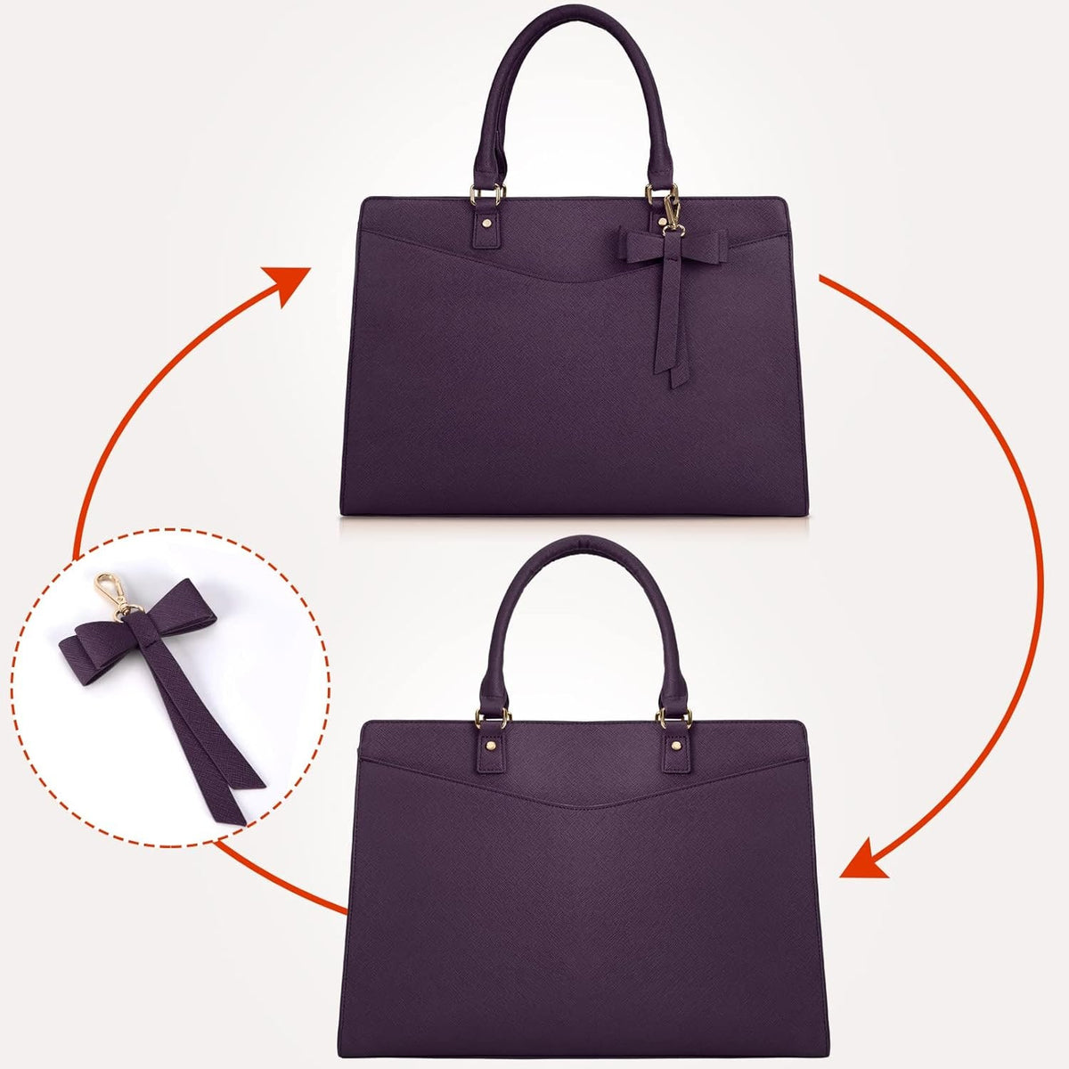 Women's Laptop Tote Bag with Shoulder Strap Padded Compartment and Multiple Organizers - Image 34