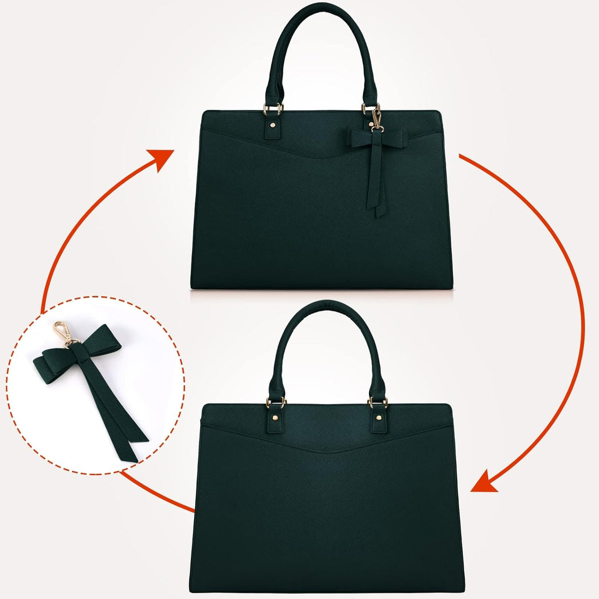Women's Laptop Tote Bag with Shoulder Strap Padded Compartment and Multiple Organizers - Image 4