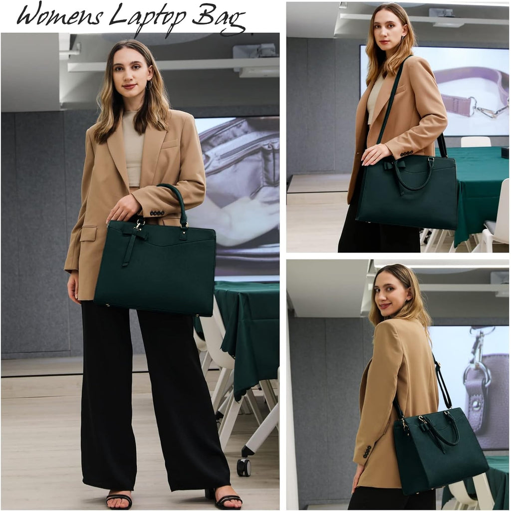 Women's Laptop Tote Bag with Shoulder Strap Padded Compartment and Multiple Organizers - Image 5