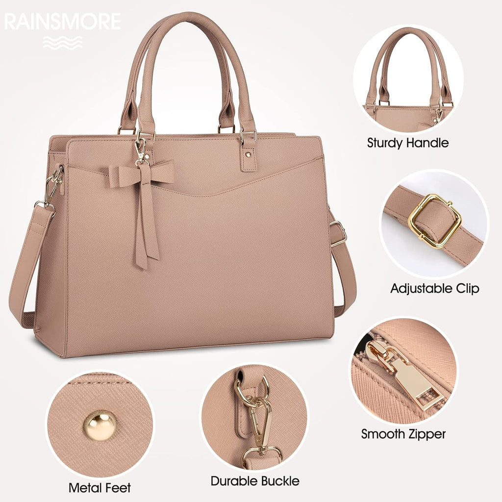 Women's Laptop Tote Bag with Shoulder Strap Padded Compartment and Multiple Organizers - Image 8