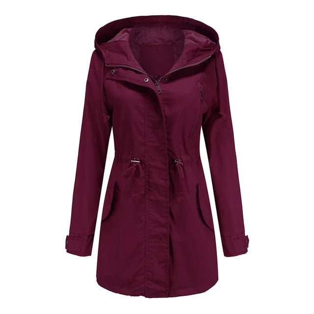 Women's Lightweight Utility Jacket with Hood and Drawstring Waist - Image 14
