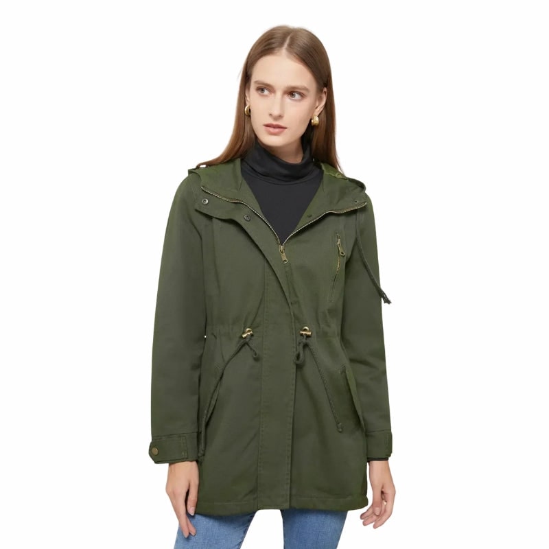Women's Lightweight Utility Jacket with Hood and Drawstring Waist - Image 5