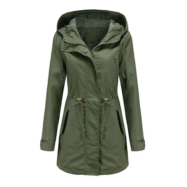 Women's Lightweight Utility Jacket with Hood and Drawstring Waist - Image 8