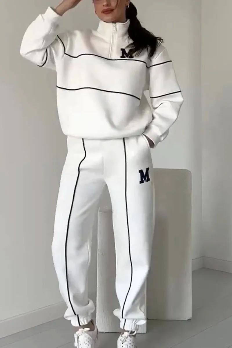Women's Lounge Tracksuit Set with Half-Zip Sweatshirt and Jogger Pants - Image 2