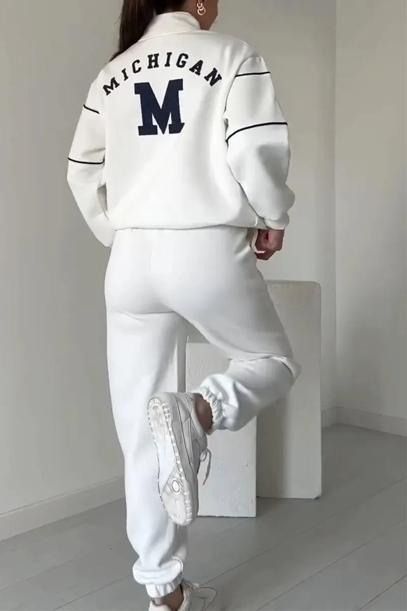 Women's Lounge Tracksuit Set with Half-Zip Sweatshirt and Jogger Pants - Image 3