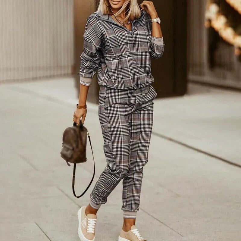 Women's Matching Sweat Sets Tracksuit Pants Two Piece Half Zip Knit - Image 5