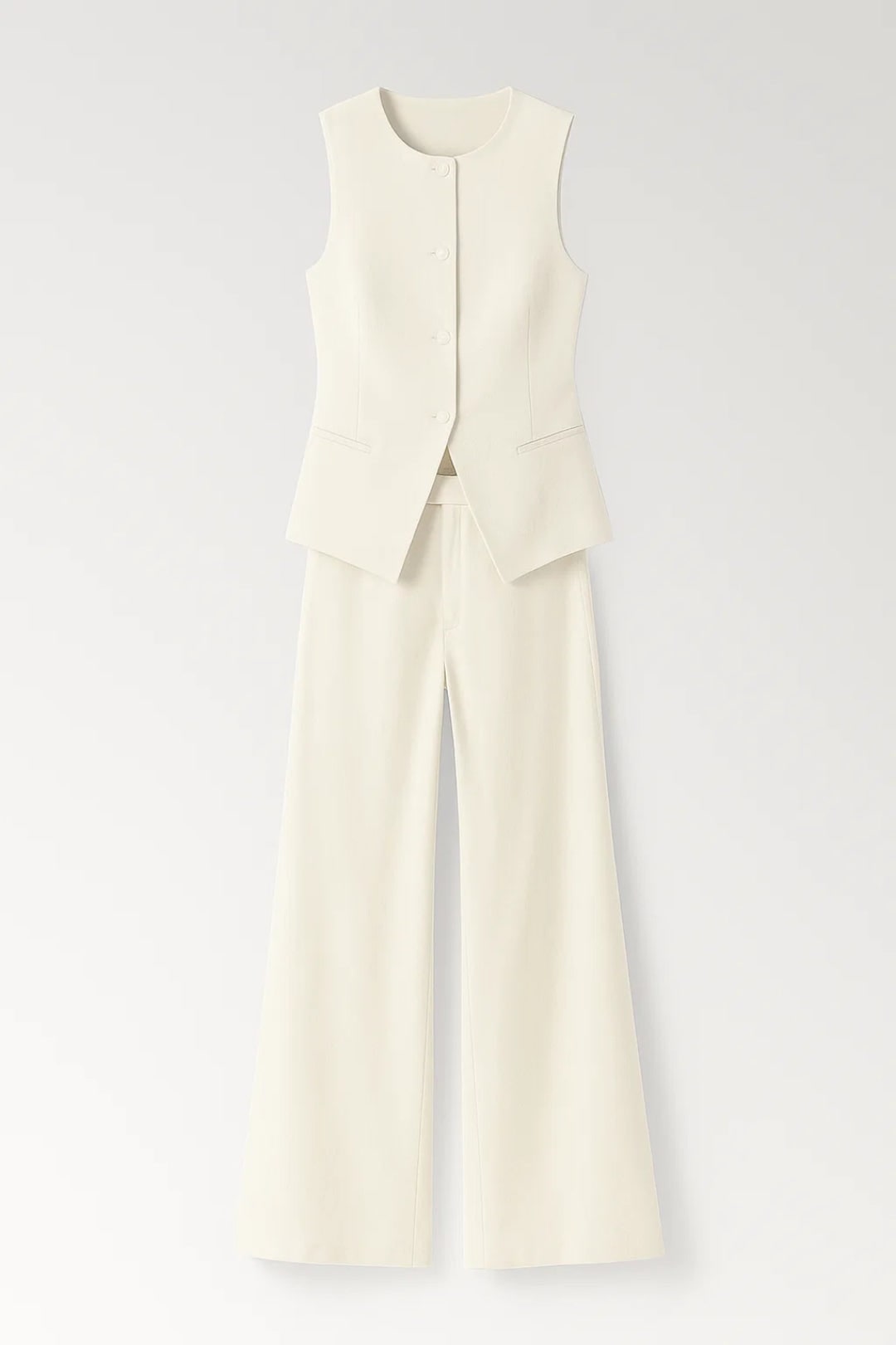 Ensemble avec gilet ivoire
