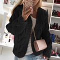 Women's Oversized Cable Knit Cardigan with Chunky and Open Front - Image 1
