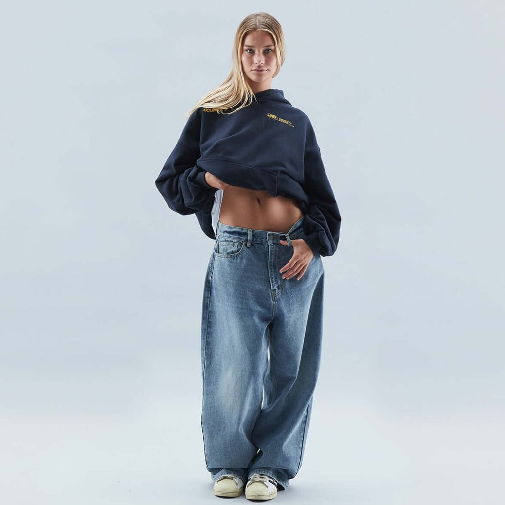 Women's Oversized Graphic Hoodie Pullover Sweatshirt with Drop Shoulder Kangaroo Pocket - Image 1