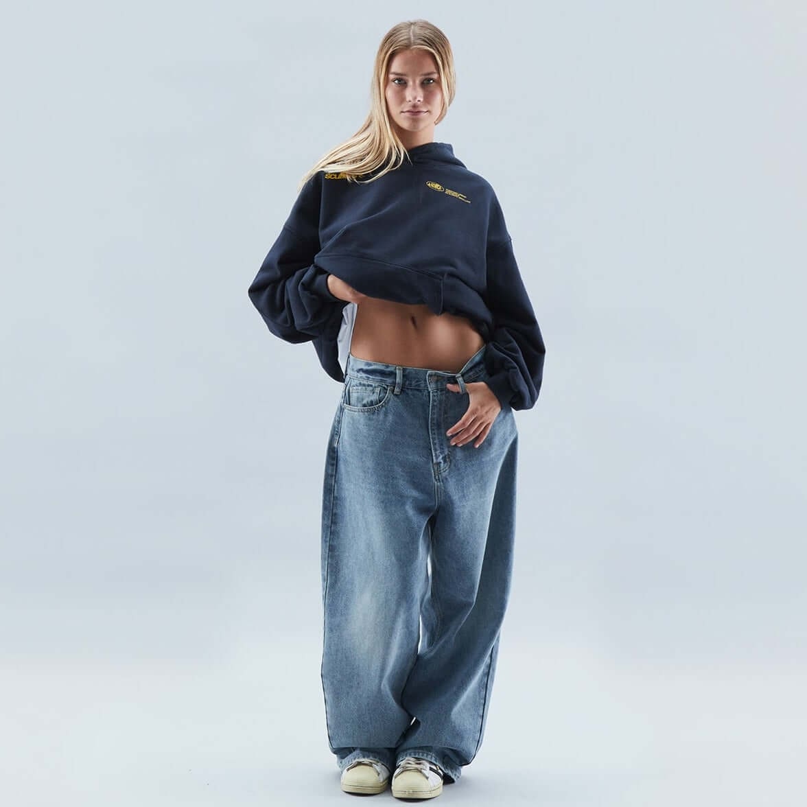 Women's Oversized Graphic Hoodie Pullover Sweatshirt with Drop Shoulder Kangaroo Pocket - Image 1